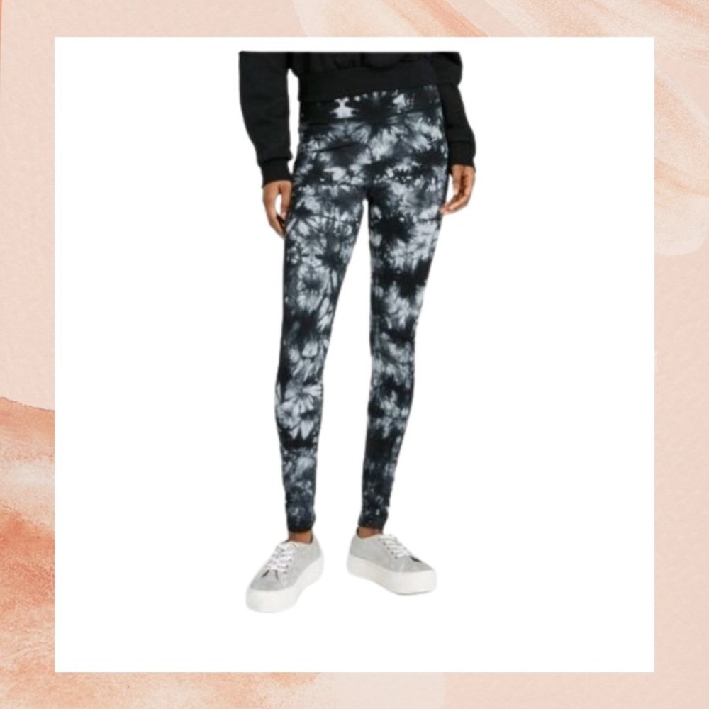 Black & White Tie-Dye High Waisted Leggings